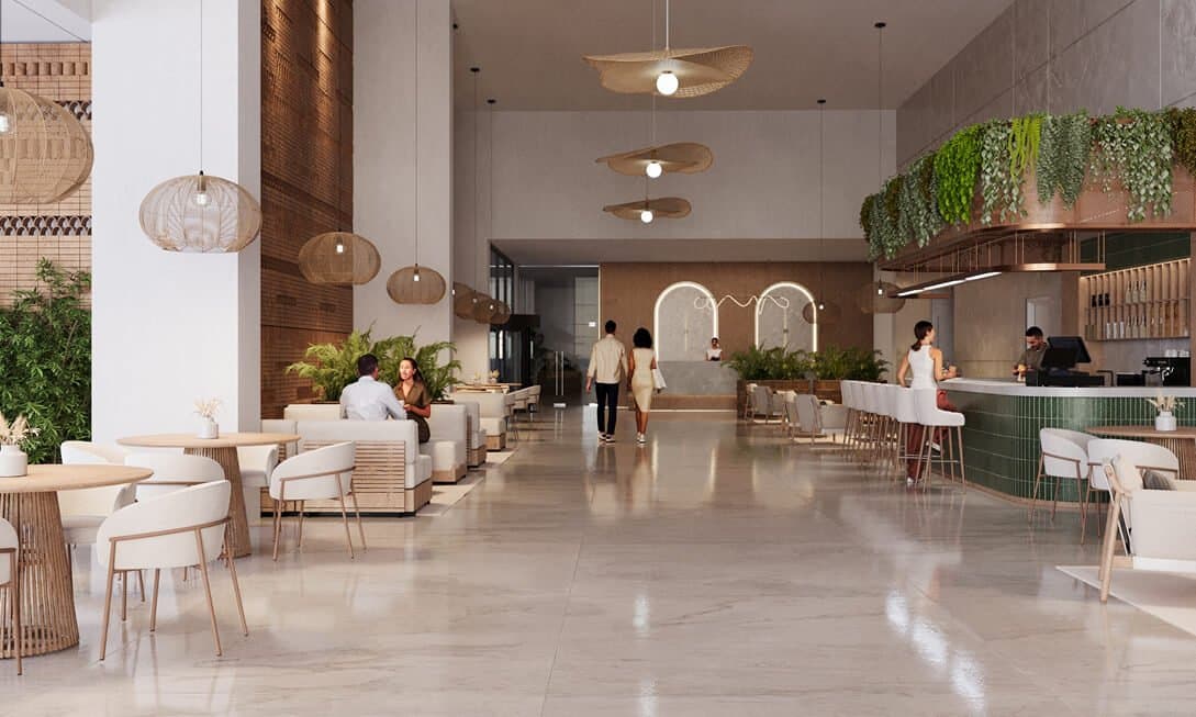 Lobby cafe and reception area of The Westin Residences