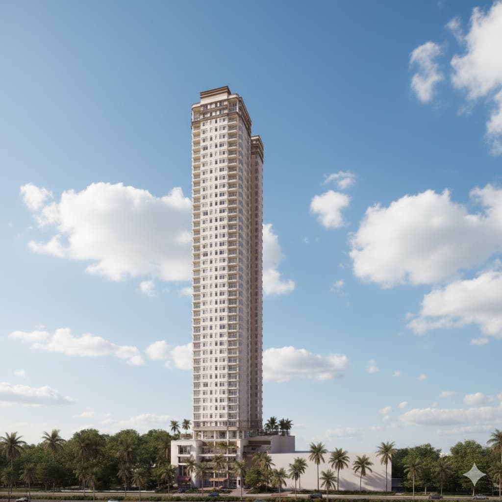 The Ébano tower rising over Santa Maria, Panama