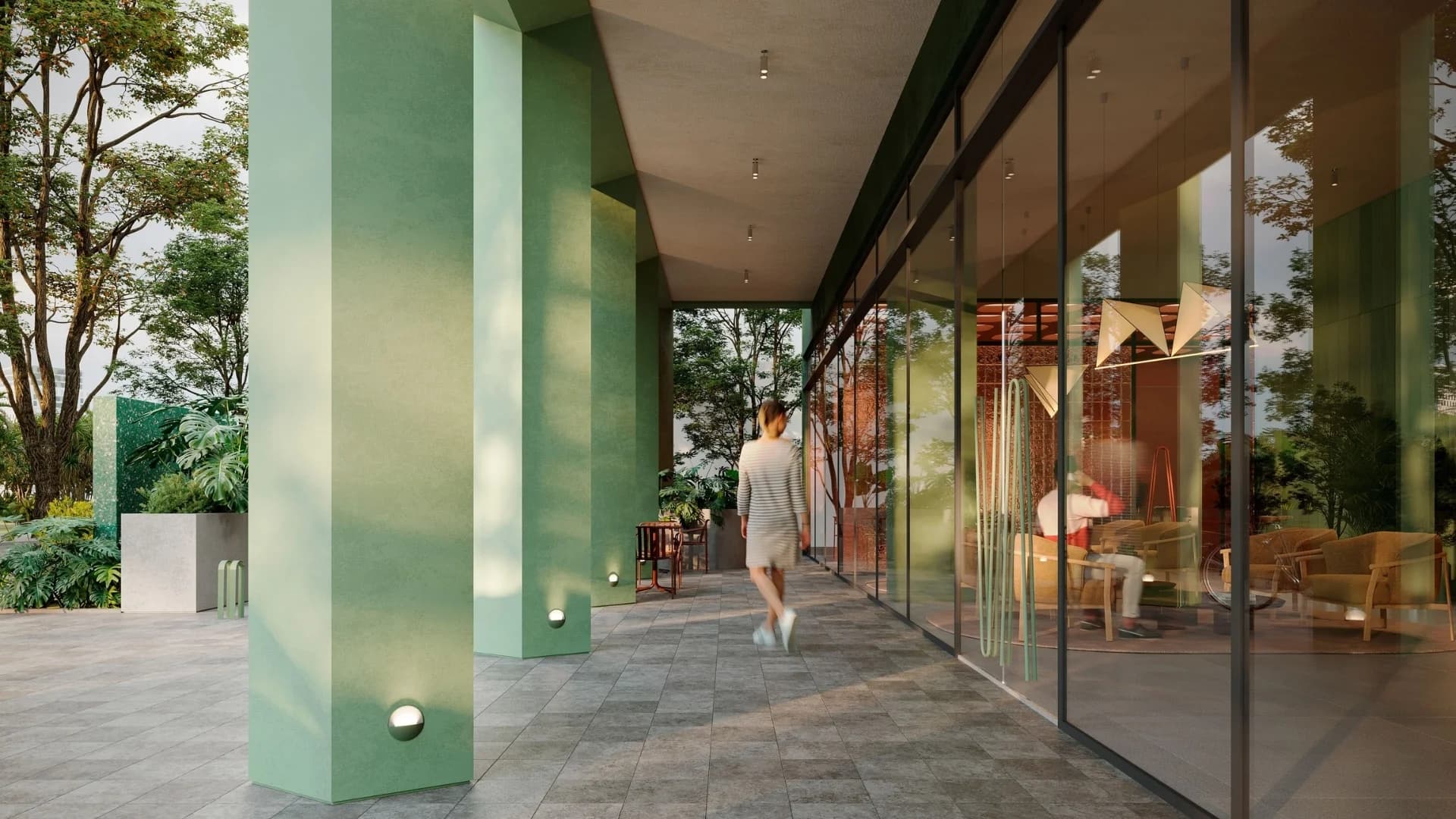 Ground-floor commercial arcade at Haven, Obarrio